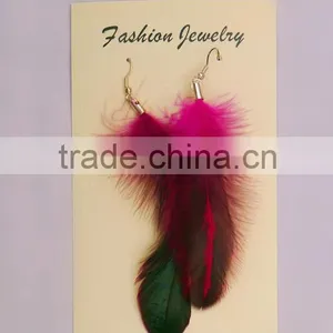 The Non-toxic Material Fancy Custom Design Feather Eardrop thumbnail-3