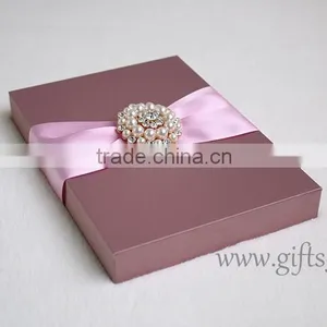 Unique White Custom Wedding Invitation Card Box thumbnail-2