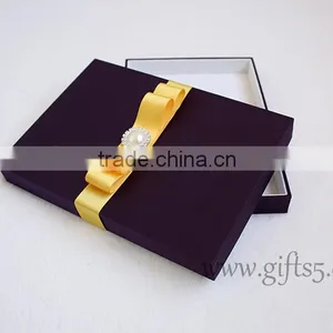 Luxury Elegant Purple Wedding Gift Box Wedding Invitation Box thumbnail-4