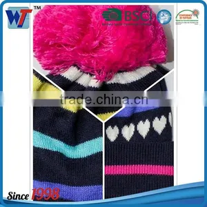 Simple High Quality Girl Star Knitted Beanie Caps and Hats With Gloves thumbnail-4