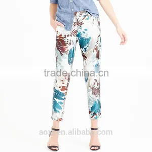 Fashion Design Elastic Waist Straight Pattern Fancy Print Girls Casual Long Pants thumbnail-3