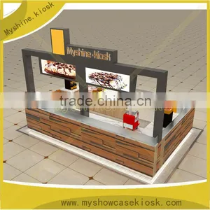 Industrial Popcorn Machine With Plywood Mall Popcorn Kiosk Coffee Kiosk Design for Sale thumbnail-4