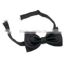 100%Black Silk Bowtie thumbnail-1