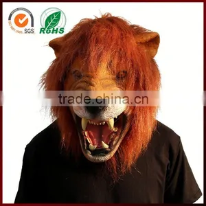Halloween Costume Ideas Funny Carnival Real Animal Lion Latex Mask thumbnail-1