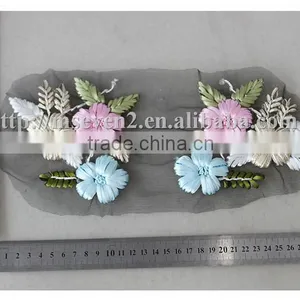 New Selling Trendy Style Fashion Colorful Satin Ribbon Crochet Flower Applique thumbnail-3