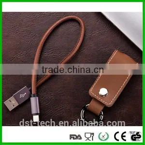 High Quality Leather Data Cable Charger Keychain for Iphone thumbnail-2