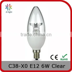 C37 DIM 500LM 6W 50WE E14 FLAME CANDLE CRYSTAL LIGHT FOR AMERICAN MARKET thumbnail-1