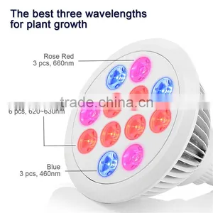 E27 12w Led Grow Light Red/bule Led Hydroponic Grow Light for Greenhouse Plants thumbnail-4