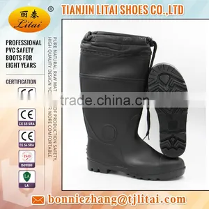 Men's PVC Knee High Steel Toe Cap Safety Rain Boots With Lock thumbnail-1