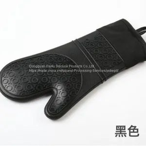 New Silicone Long Oven Grill Gloves Mitt thumbnail-4