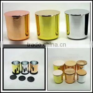 Plating Copper Glass Candle Jars Votive Candle Holders With Lids thumbnail-1