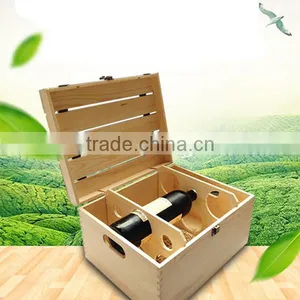 100% High-Quality Pine Wood Red Wine Square Box, Bottle Storage Packaging Box thumbnail-1