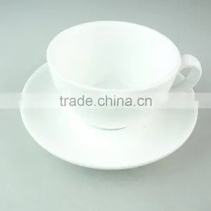 Cheap Stock Pure White Ceramic Porcelain Tea Cup and Saucer Set thumbnail-1