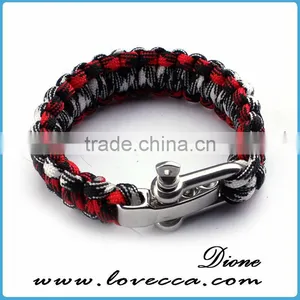High Quality Warves Style Paracord Bracelet With Alloy Adjustable Shackle thumbnail-3