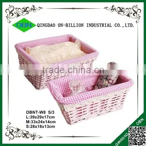 Colored Cosmetic Wicker Rectangle Gift Basket thumbnail-1