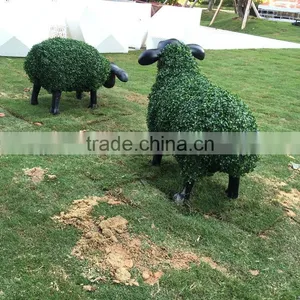 Fiberglass Goat Statue With Artificial Grass thumbnail-5