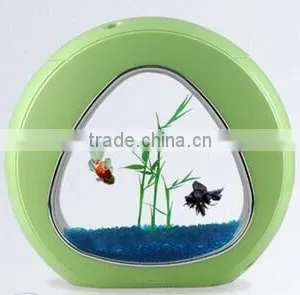 USB Desktop ABS Acrylic Aquarium Fish Tank With LED Light Water Pump thumbnail-3