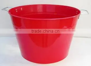 Tin Ice Bucket in Red Color thumbnail-4