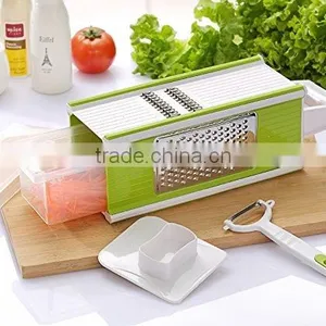 5 in 1 Hand-Held Vegetable Grater With Tray And Peeler,Slicer,Sharp Blade thumbnail-1