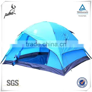 Two Door Fiberglass Poles Polyester Fabric Camping Tent for Family thumbnail-3