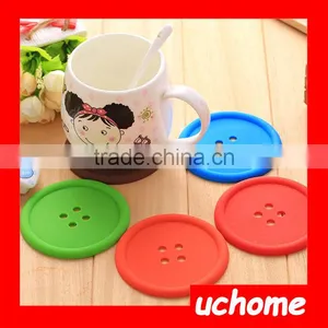 UCHOME 2016 New Colorful Button Shape Silicone Cup Mat/Coaster thumbnail-4