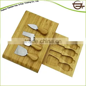 New Design Cheese Cutting Board Set Bamboo Cheese Board Set thumbnail-3