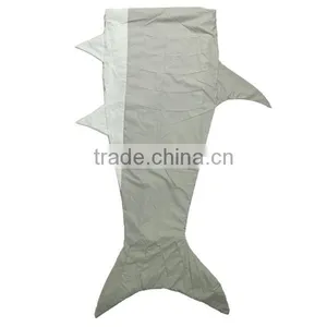 New Arrival Mermaid Tail Blanket Flannel Double Layer Shark Design Kids Sleeping Bag Blanket For Baby Kid Adult HSM5497 thumbnail-1