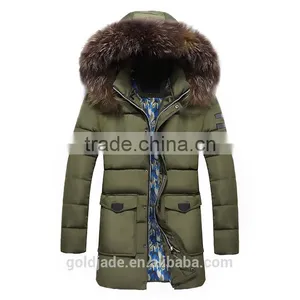 2016 Top Quality Wind Proof Mens Parka Winter Jacket With Fur Hood Parka Jackets Wholesale Blank thumbnail-6