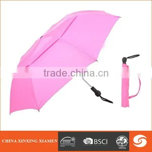 Rubber Handle Promotional High Quality Double Layer 2 Fold Umbrella thumbnail-1