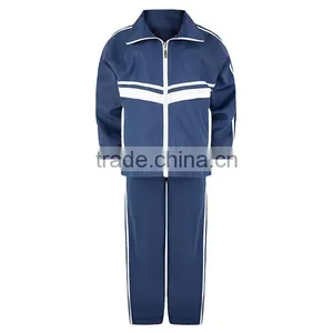 2016 Custom Kids Full Zip Tracksuit Jacket High Quality Sports Tracksuit Girls Boys Stripe Jogging Tracksuit thumbnail-1