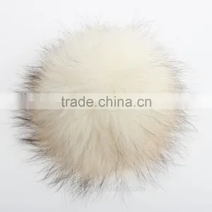 12-13cm Raccoon Fur Ball DIY Charm Keyrings Fur Pom Pom Ball For Shoes Headgear Hats Caps Pendant Chaveiro Scarves Accessory thumbnail-1