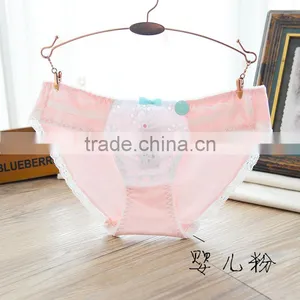Women's Cheap Cute Cotton Lace Hipster Panty Pants Young Girls Cotton Briefs thumbnail-1