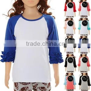 Wholesale Kids Tshirts Ruffle Raglan Kid Clothing thumbnail-2
