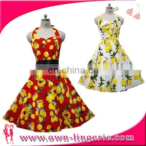 Hot Sale Floral Print Casual Vintage Clothing Dress for Ladies thumbnail-1