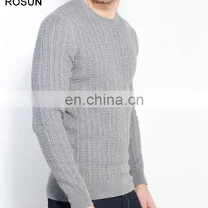 Best Design Long Sleeve t Shirt as Cotton Blended Fabric Knit Sweater Pullover Top of Unbranded Wholesale Mens Clothing thumbnail-4