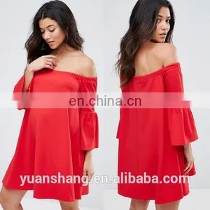 Sexy Korean Style Maternity Off Shoulder Dress With Bell Sleeve thumbnail-1