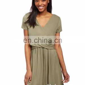 2017 Faux Wrap Maternity Nursing Dress Breastfeeding thumbnail-2
