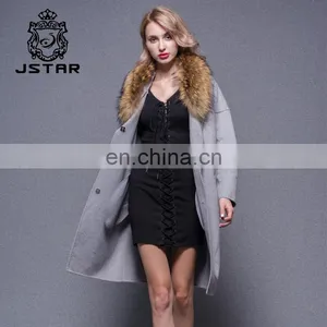 Fashion Women Cashmere Coat With Fox Fur Collar thumbnail-1