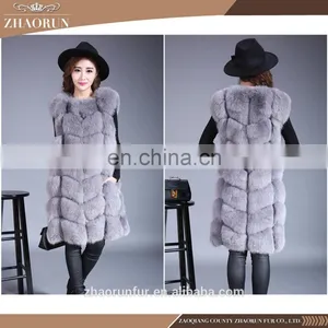 Plus Size Real Fox Fur Vest and Fur Coat With Multiple Color thumbnail-2