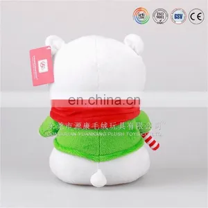 25cm Plush Polar Bear Toy With Scarf Wholesale for 2016 Christmas thumbnail-3
