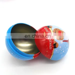 Christmas Empty Gift Tin Ball,candy Packing Tin Ball thumbnail-4