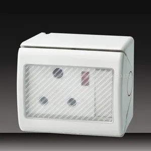 Waterproof Push Button Wall Switch Socket With Protected Cover thumbnail-5