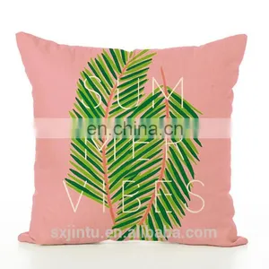 Pink 18 x 18 Inch Plants Linen Cotton Fabric Square Cushion Cover Throw Pillow Case thumbnail-3