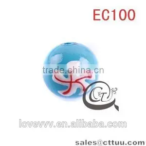 Wholesale Top Quantity Acrylic Pink Glass Round Beads EC096 (DIY) thumbnail-5