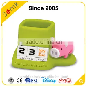 Hot Sale Cute Animal Design Pig Shape Decorative Multi Purpose Calendar Pen Holder thumbnail-4
