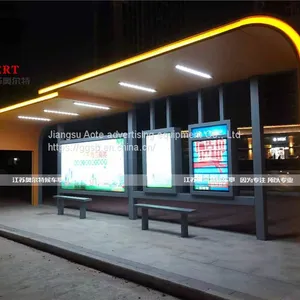 Campus Solar System Bus Station Multifunctional Bus Shelter Advertising Light Box Manufacturer thumbnail-1