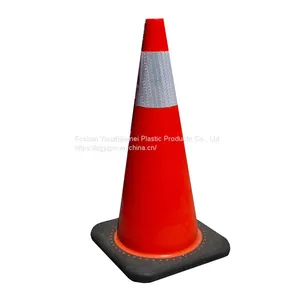 Roadway Safety PVC Orange Reflective Film Parking Barrier Traffic Road Cone thumbnail-1