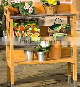 Outdoor Wooden Garden Potting Bench Nature Color thumbnail-1