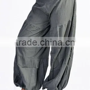 Cotton Gray and White Color Harem Trouser Bottoms Pants thumbnail-1