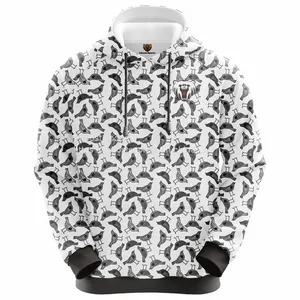 Customized Sublimation Black and White Hoodie With High Quality thumbnail-1
